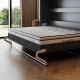 SMARTBett Schrankbett 140x200 Horizontal (M2 55cm Tiefe) Anthrazit / WAVES Anthrazit