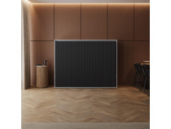 SMARTBett Schrankbett 140x200 Horizontal (M2 55cm Tiefe) Perlgrau / WAVES Anthrazit