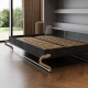 SMARTBett Schrankbett 140x200 Horizontal (M2 55cm Tiefe) Perlgrau / WAVES Anthrazit