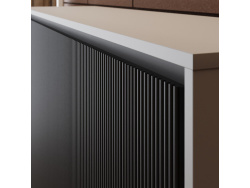 Murphy bed SMARTBett  140x200 Horizontal (M2 55cm depth) Pearl Grey / WAVES Anthracite Metal mattress holder incl.Lighting Set