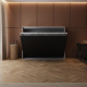 Murphy bed SMARTBett  140x200 Horizontal (M2 55cm depth) Pearl Grey / WAVES Anthracite Metal mattress holder incl.Lighting Set