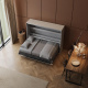 Murphy bed SMARTBett  140x200 Horizontal (M2 55cm depth) Pearl Grey / WAVES Anthracite Metal mattress holder incl.Lighting Set