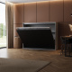 Murphy bed SMARTBett  140x200 Horizontal (M2 55cm depth) Pearl Grey / WAVES Anthracite Metal mattress holder incl.Lighting Set