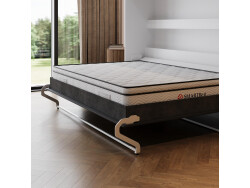 SMARTBett Wall Bed 140x200 Horizontal (M2 55 cm Depth) White/WAVES Anthracite