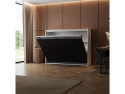 SMARTBett Wall Bed 140x200 Horizontal (M2 55 cm Depth) White/WAVES Anthracite