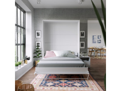 Nachttisch Platinweiss/Platinweiss Hochglanzfront für das SMARTBett Schrankbett 160 cm