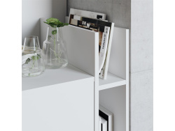 Nachttisch Platinweiss/Platinweiss Hochglanzfront für das SMARTBett Schrankbett 160 cm