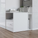 Nachttisch Platinweiss/Platinweiss Hochglanzfront für das SMARTBett Schrankbett 160 cm