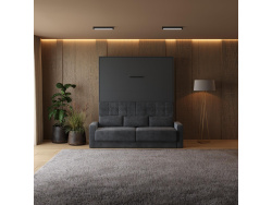 Smart bed wall bed with sofa M1 160x200 vertical anthracite