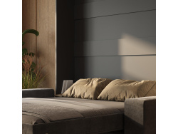 Smartbett Murphy bed with sofa M1 160x200 Vertical Anthracite Armrests 11cm wide