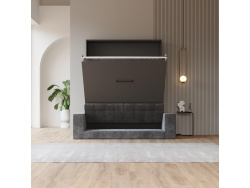 Smartbett Murphy bed with sofa M1 160x200 Vertical Anthracite Armrests 25cm width
