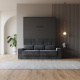 Smartbett Murphy bed with sofa M1 160x200 Vertical Anthracite Armrests 25cm width
