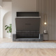 Smartbett Murphy bed with sofa M1 160x200 Vertical Anthracite Armrests 25cm width