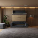 Smartbett Schrankbett mit SOFA M1 160x200 Vertikal Anthrazit/Kaiser Eiche Armlehnen 11cm Breite