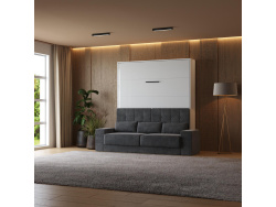 Murphy bed with sofa M1 160x200 Vertical  White/White...