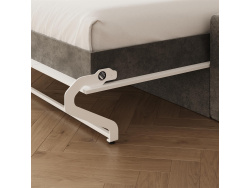 SMARTBett 160x200 Schrankbett Horizontal M2 (Tiefe 55cm) WEISS inkl.SOFA Anthrazit Armlehnen 11 cm