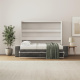 SMARTBett 160x200 Schrankbett Horizontal M2 (Tiefe 55cm) WEISS inkl.SOFA Anthrazit Armlehnen 11 cm