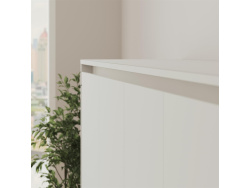 SMARTBett 160x200 Schrankbett Horizontal M2 (Tiefe 55cm) WEISS inkl.SOFA Anthrazit Armlehnen 26 cm