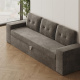 SMARTBett 160x200 Schrankbett Horizontal M2 (Tiefe 55cm) WEISS inkl.SOFA Anthrazit Armlehnen 26 cm