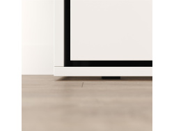 SMARTBett 160x200 Schrankbett Horizontal M2 (Tiefe 55cm) WEISS inkl.SOFA Sandgrau Armlehnen 11 cm