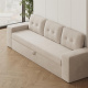 SMARTBett 160x200 Schrankbett Horizontal M2 (Tiefe 55cm) WEISS inkl.SOFA Sandgrau Armlehnen 11 cm