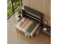 SMARTBett 160x200 Schrankbett Horizontal M2 (Tiefe 55cm) Anthrazit inkl.SOFA