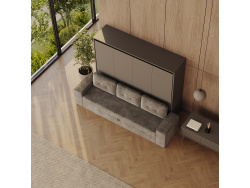 SMARTBett 160x200 Schrankbett Horizontal M2 (Tiefe 55cm) Anthrazit inkl.SOFA