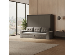 SMARTBett 160x200 Schrankbett Horizontal M2 (Tiefe 55cm) Anthrazit inkl.SOFA