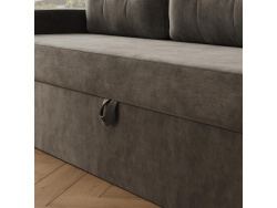 SMARTBett 160x200 Schrankbett Horizontal M2 (Tiefe 55cm) Wildeiche inkl.SOFA Anthrazit Armlehnen 26 cm
