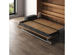 SMARTBett 160x200 Schrankbett Horizontal M2 (Tiefe 55cm) Wildeiche inkl.SOFA Anthrazit Armlehnen 26 cm