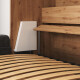 SMARTBett 160x200 Schrankbett Horizontal M2 (Tiefe 55cm) Wildeiche inkl.SOFA Anthrazit Armlehnen 26 cm