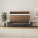 SMARTBett 160x200 Schrankbett Horizontal M2 (Tiefe 55cm) Wildeiche inkl.SOFA Anthrazit Armlehnen 26 cm