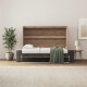 SMARTBett 160x200 Schrankbett Horizontal M2 (Tiefe 55cm) Wildeiche inkl.SOFA Anthrazit Armlehnen 26 cm