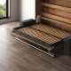SMARTBett 160x200 Schrankbett Horizontal M2 (Tiefe 55cm) Wildeiche inkl.SOFA Anthrazit Armlehnen 26 cm