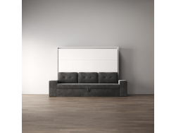 SMARTBett 140x200 Schrankbett Horizontal M2 (Tiefe 55cm) WEISS inkl.SOFA