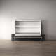 SMARTBett 140x200 Schrankbett Horizontal M2 (Tiefe 55cm) WEISS inkl.SOFA Sandgrau