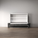SMARTBett 140x200 Schrankbett Horizontal M2 (Tiefe 55cm) WEISS inkl.SOFA