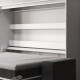 SMARTBett 140x200 Wall Bed Horizontal M2 (Depth 55cm) WHITE incl. SOFA sand gray Armrests 11 cm