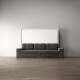 SMARTBett 140x200 Wall Bed Horizontal M2 (Depth 55cm) WHITE incl. SOFA sand gray Armrests 26 cm