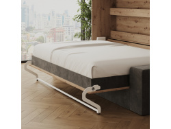 SMARTBett 140x200 Schrankbett Horizontal M2 (Tiefe 55cm) Wildeiche inkl. Anthrazit SOFA