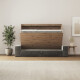 SMARTBett 140x200 Schrankbett Horizontal M2 (Tiefe 55cm) Wildeiche inkl.SOFA
