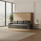 SMARTBett 140x200 Schrankbett Horizontal M2 (Tiefe 55cm) Wildeiche inkl.SOFA