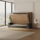 SMARTBett 140x200 Schrankbett Horizontal M2 (Tiefe 55cm) Wildeiche inkl.SOFA