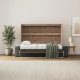 SMARTBett 140x200 Schrankbett Horizontal M2 (Tiefe 55cm) Wildeiche inkl.SOFA Anthrazit Armlehnen 26 cm