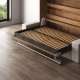 SMARTBett 140x200 Schrankbett Horizontal M2 (Tiefe 55cm) Wildeiche inkl.SOFA Anthrazit Armlehnen 26 cm