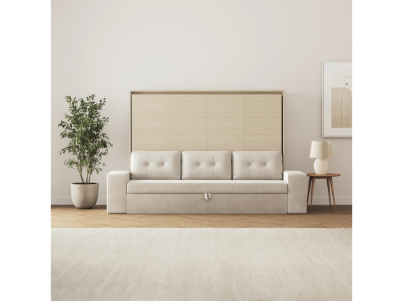 SMARTBett 140x200 Schrankbett Horizontal M2 (Tiefe 55cm) Kaiser Eiche inkl.SOFA