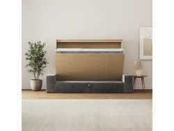SMARTBett 140x200 Schrankbett Horizontal M2 (Tiefe 55cm) Kaiser Eiche inkl.SOFA