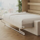 SMARTBett 140x200 Wall Bed Horizontal M2 (Depth 55cm) Kaiser Eiche incl. SOFA sand gray Armrests 11 cm