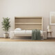 SMARTBett 140x200 Wall Bed Horizontal M2 (Depth 55cm) Kaiser Eiche incl. SOFA sand gray Armrests 11 cm