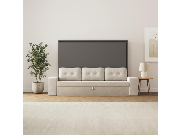 SMARTBett 140x200 Schrankbett Horizontal M2 (Tiefe 55cm) Anthrazit inkl.SOFA